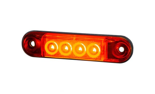 Rødt slim markeringslys med 4 LED 77,5mm